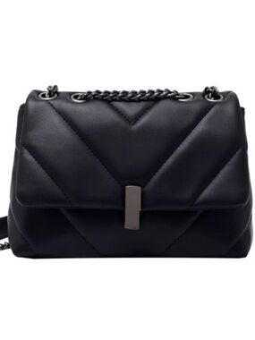 🖤Quilted Chevron Chain Shoulder Bag in Black
